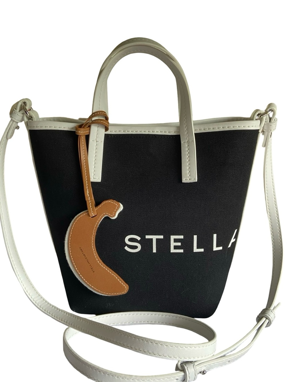 STELLA MCCARTNEY Logo Print Crossbody Bananatex Bucket Bag